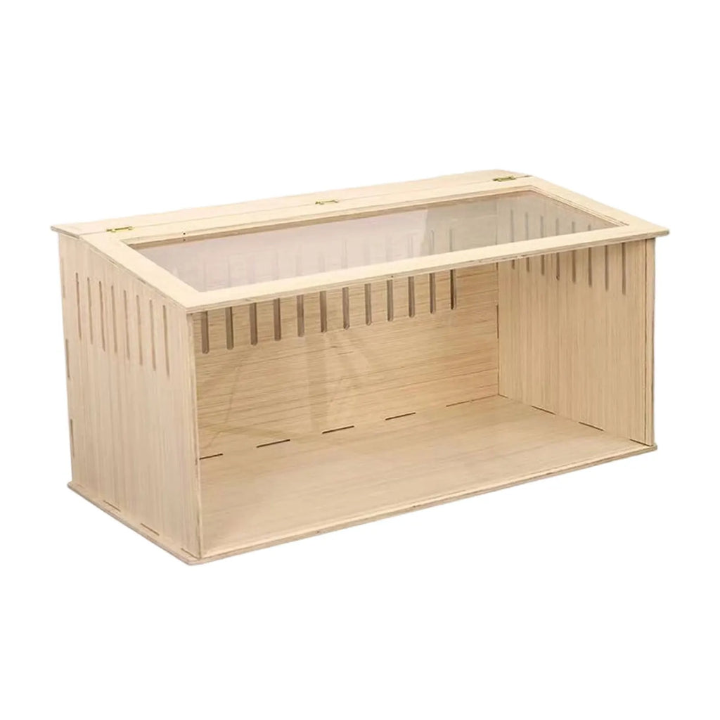 Wooden Hamster Cage Breathable with Window Nest Hideaway Hamster Habitat for Reptiles Mice Chinchillas Guinea Pig Hedgehog