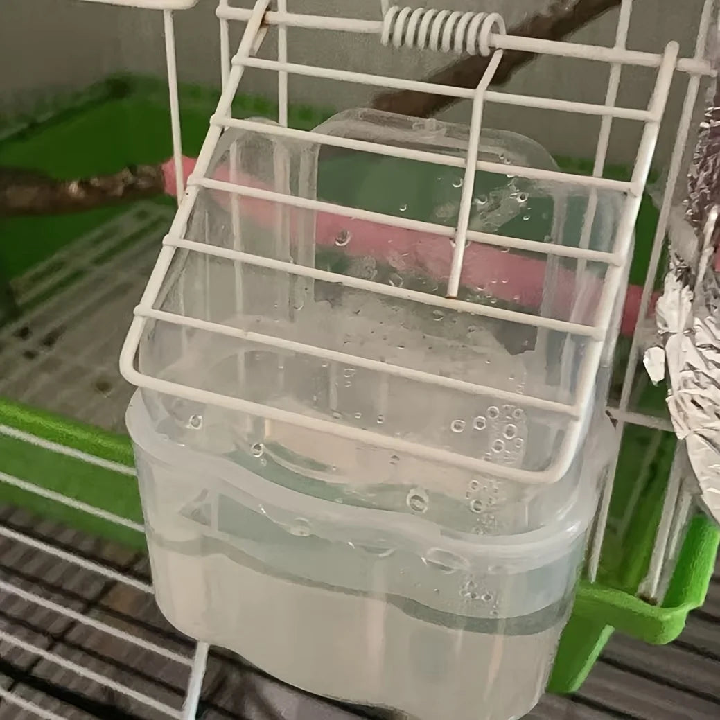 Bird Food Container Feeder Seed Food Container for Cage Accessories for Budgerig Parrot Feeder Drinker Hanging Bowl Feeder Box