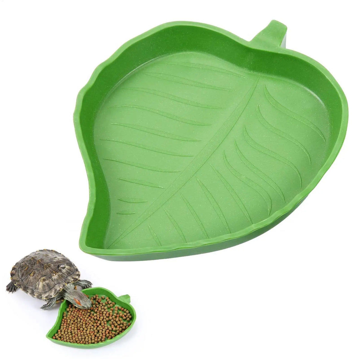 S/L Flat Reptile Food & Water Bowl, Tortoise Dish For Feeding Drinking, Small Pet Accessory For Turtle Lizard Hamster Snake