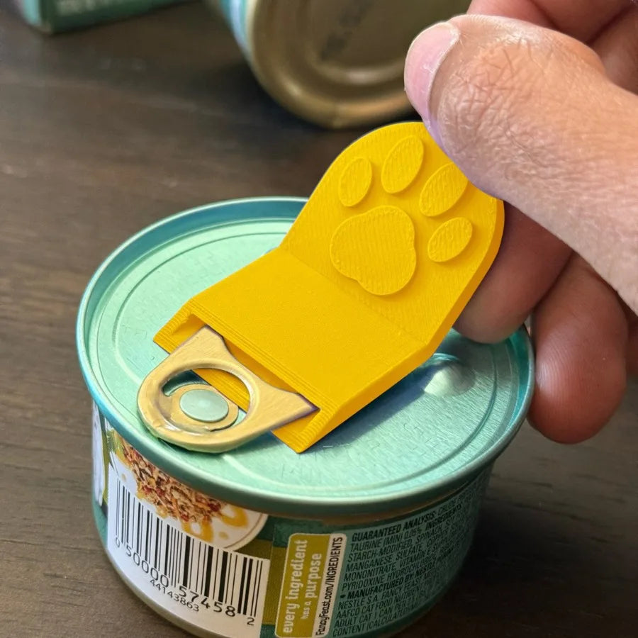 Cat Paw Shaped Pet Food Can Opener Cute Printed Multifunctional Portable Cat Dog Food Opener Safe And Easy To Grip