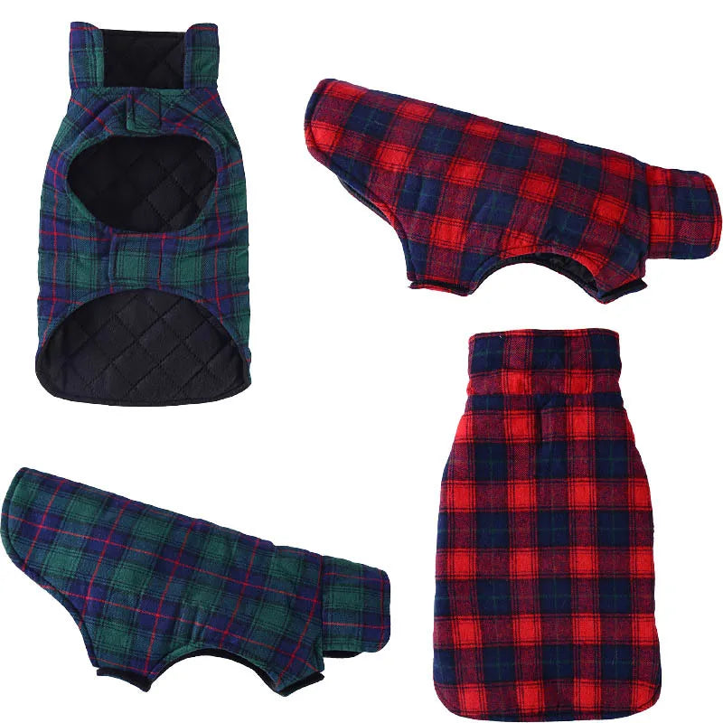 Dog Clothes Winter Red Green Vest Padded Coat Jacket For Small Medium Dogs French Bulldog Chihuahua Puppy Kitten Cloak Apparels