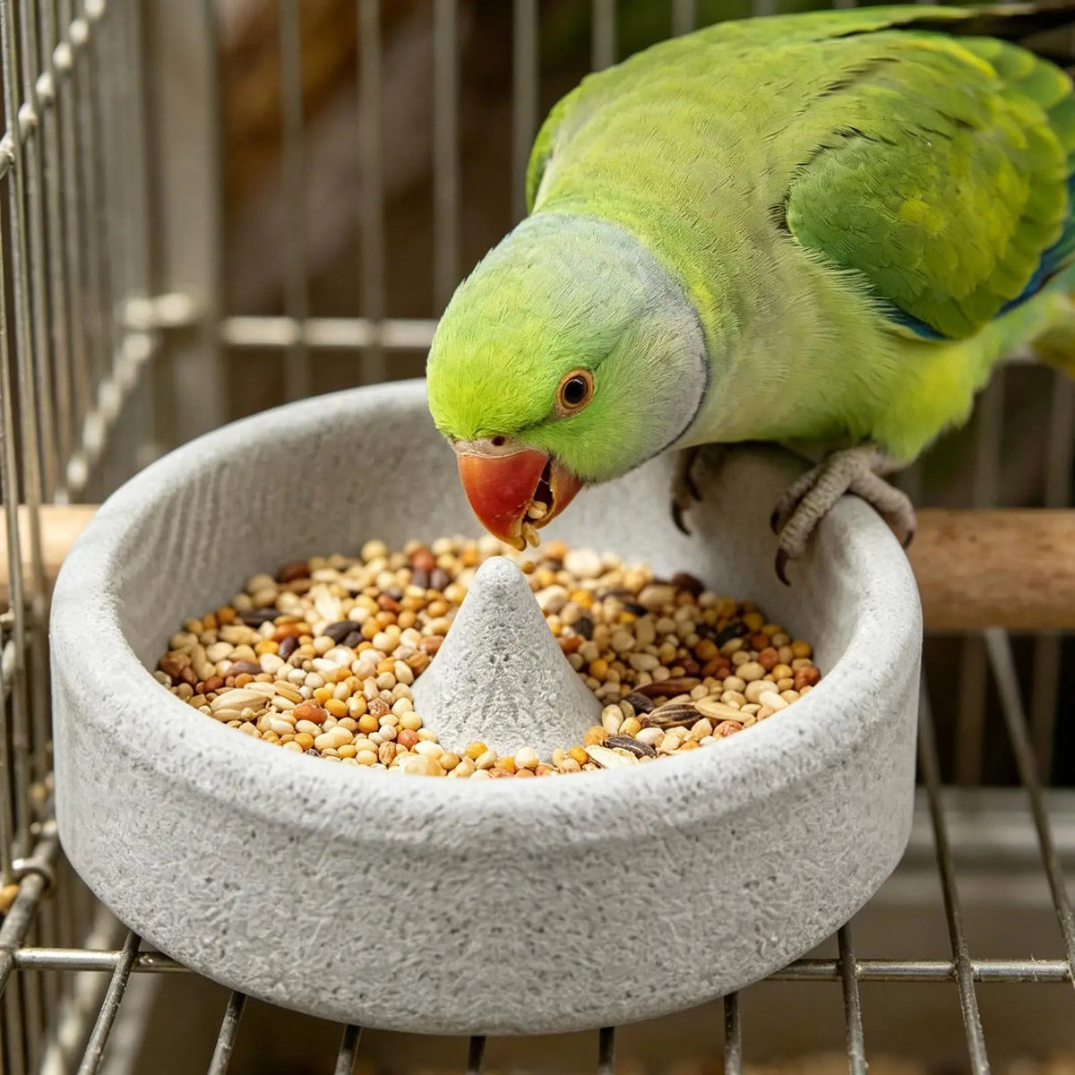Round bird feeder Outdoor small parrot food dish Garden Round Birding Tool for balconies Water Pet Finch Parrots birdcages
