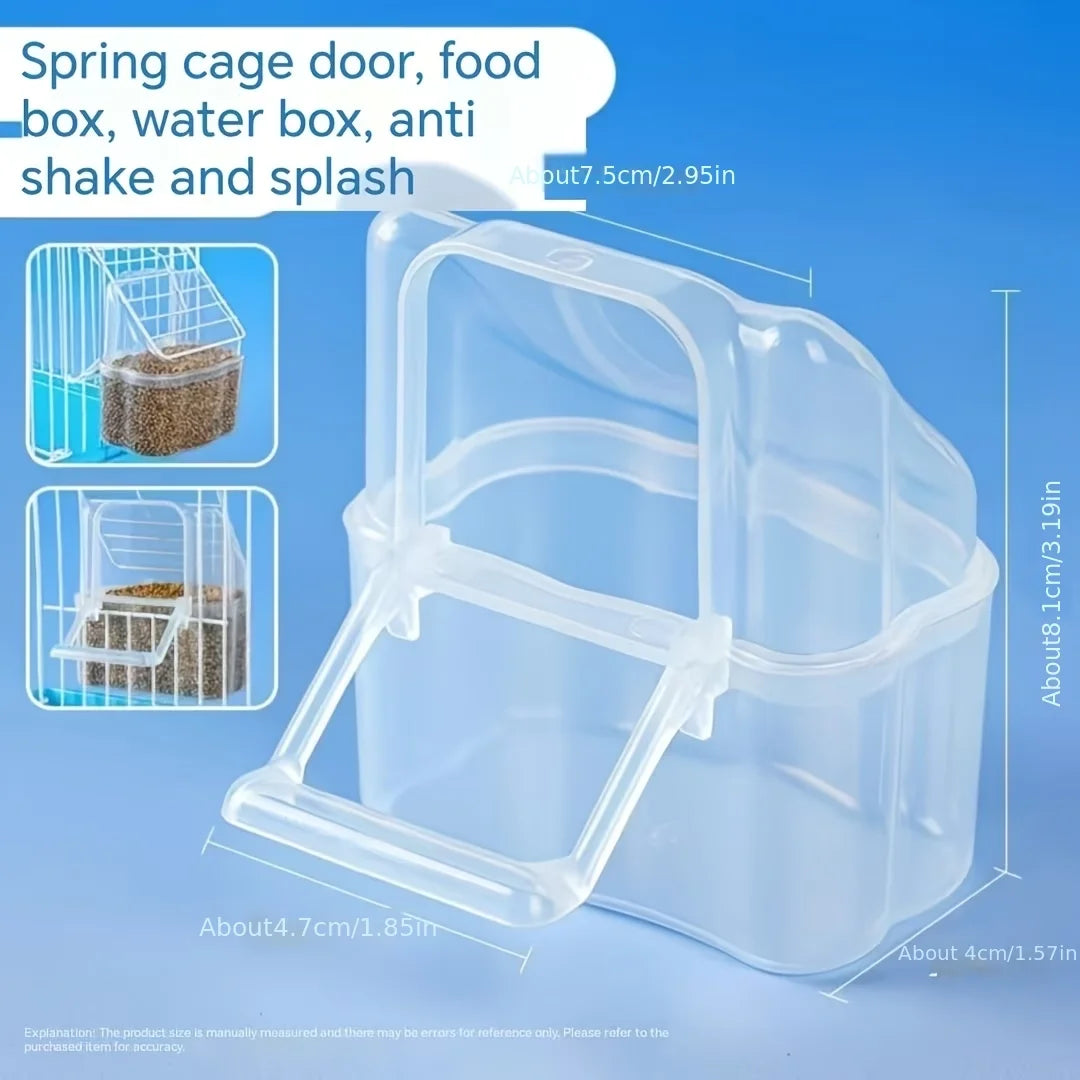 Bird Food Container Feeder Seed Food Container for Cage Accessories for Budgerig Parrot Feeder Drinker Hanging Bowl Feeder Box