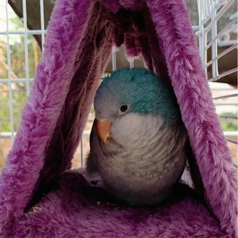 Vogelkäfig für Papageien, Hängematte, warm, Zelt, Modebett, Hängehöhle zum Schlafen und Brüten, Käfigdekoration