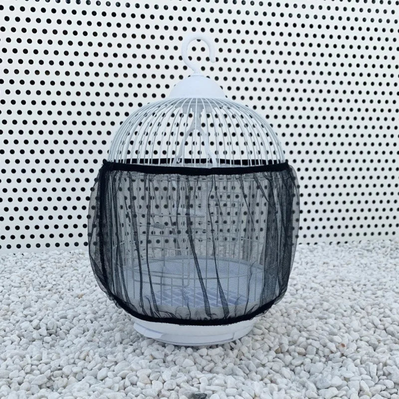 2025 M/L Bird Cage Cover Mesh Bird Cage Case Cover Skirt Traps Clean Cage