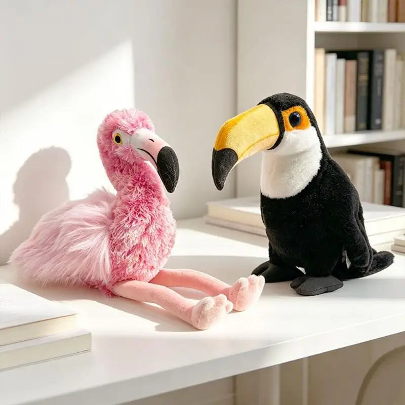 Plush Bird Toy Soft Companion Toy Parrots Shaped Toy For Kids Whimsical Bird And Home Decors Birthday Gift A2UB