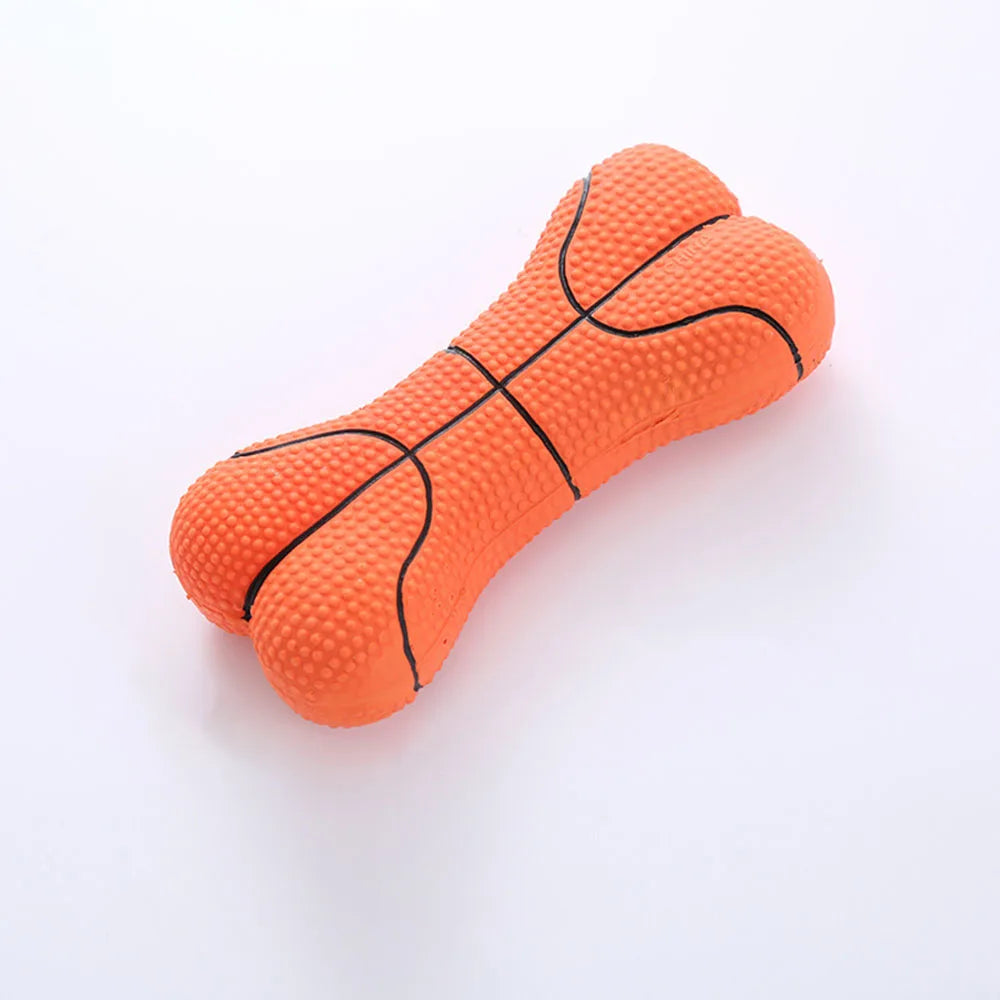 Dog Toy Set: Squeaky Bone & Basketball, Self-Entertainment Interactive Toys for Dogs to Relieve Boredom