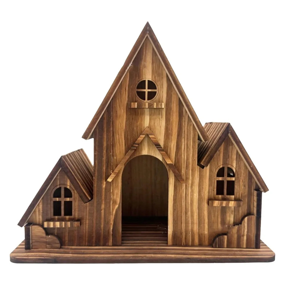 Bird Cages Rainproof Wooden Bird House Ventilation Decorative Hanging Birdhouse Handmade Hatching Nest Tree Balcony