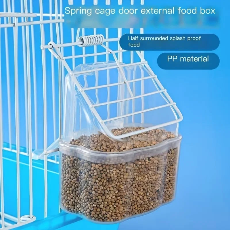 Bird Food Container Feeder Seed Food Container for Cage Accessories for Budgerig Parrot Feeder Drinker Hanging Bowl Feeder Box