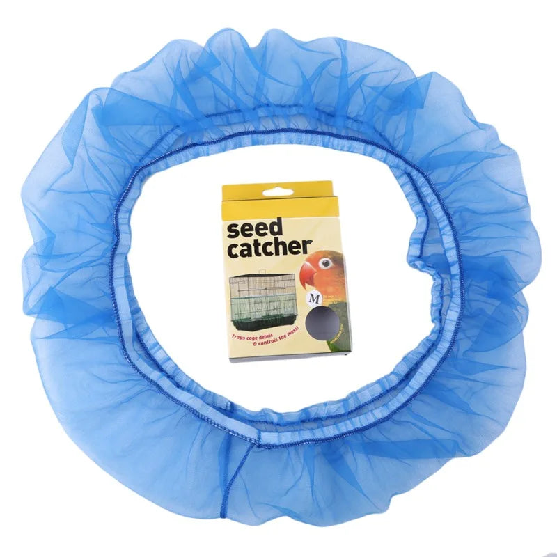 2025 M/L Bird Cage Cover Mesh Bird Cage Case Cover Skirt Traps Clean Cage