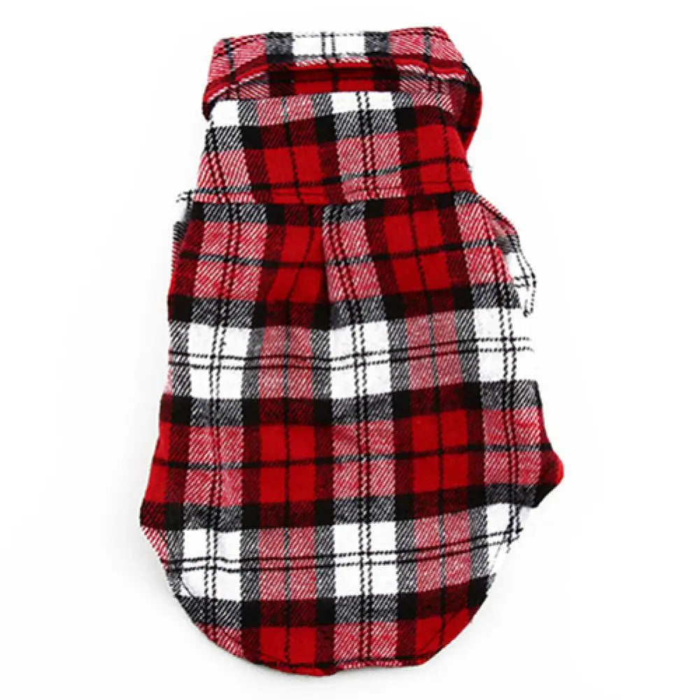 Small Dog/Cat Clothes Plaid Shirt Lapel Coat Jacket Clothes Tops Dog Accessories Clothes for Small Dogs Dog Shirts British Style