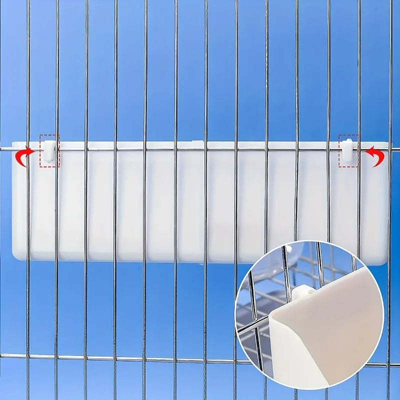 Bird Food Feeder Parrot Hanging Food and Water Bowl Double Grid Food Dispenser For Parrots Parakeets Pigeons