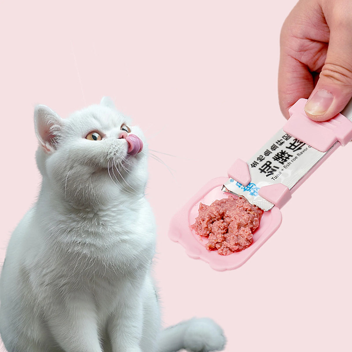 Cat Treat Dispenser Snacks Spoon Pet Food Feeder Tools Portable Cat Treat Bar Set Special spoon for Cats Kittens Travel Use