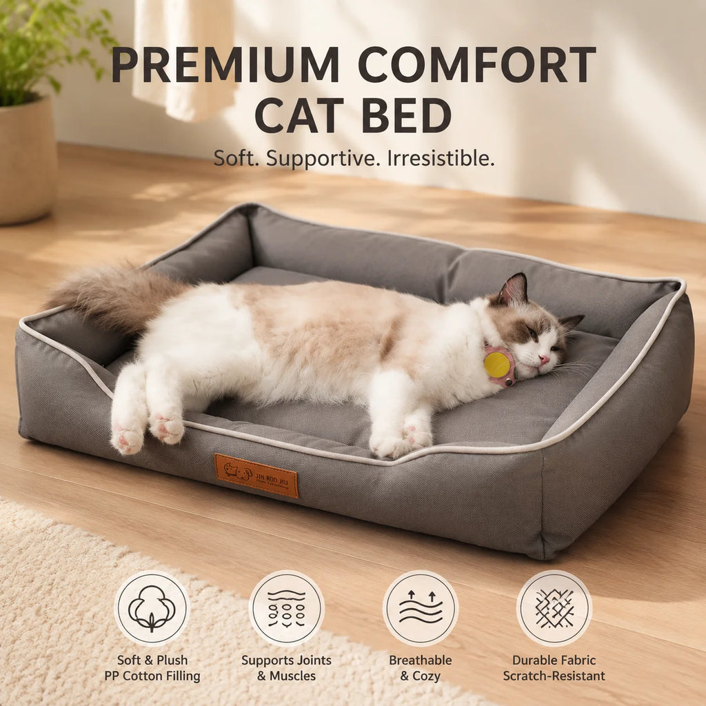 Dog Bed for Large Dogs, Four-Season Square Mattress, Bite-Resistant Cat Bed, Soft Thickened Dog Bed, Waterproof Sofa Pet House