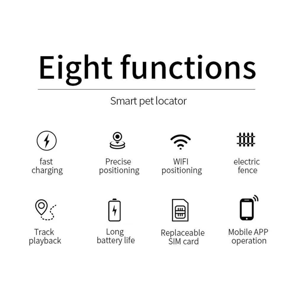 Waterproof Pet GPS Tracker, Location Adjustable Collar, Real-Time Call, Remote Control GPS Locator for Cats and Dogs, GSM, AGPS
