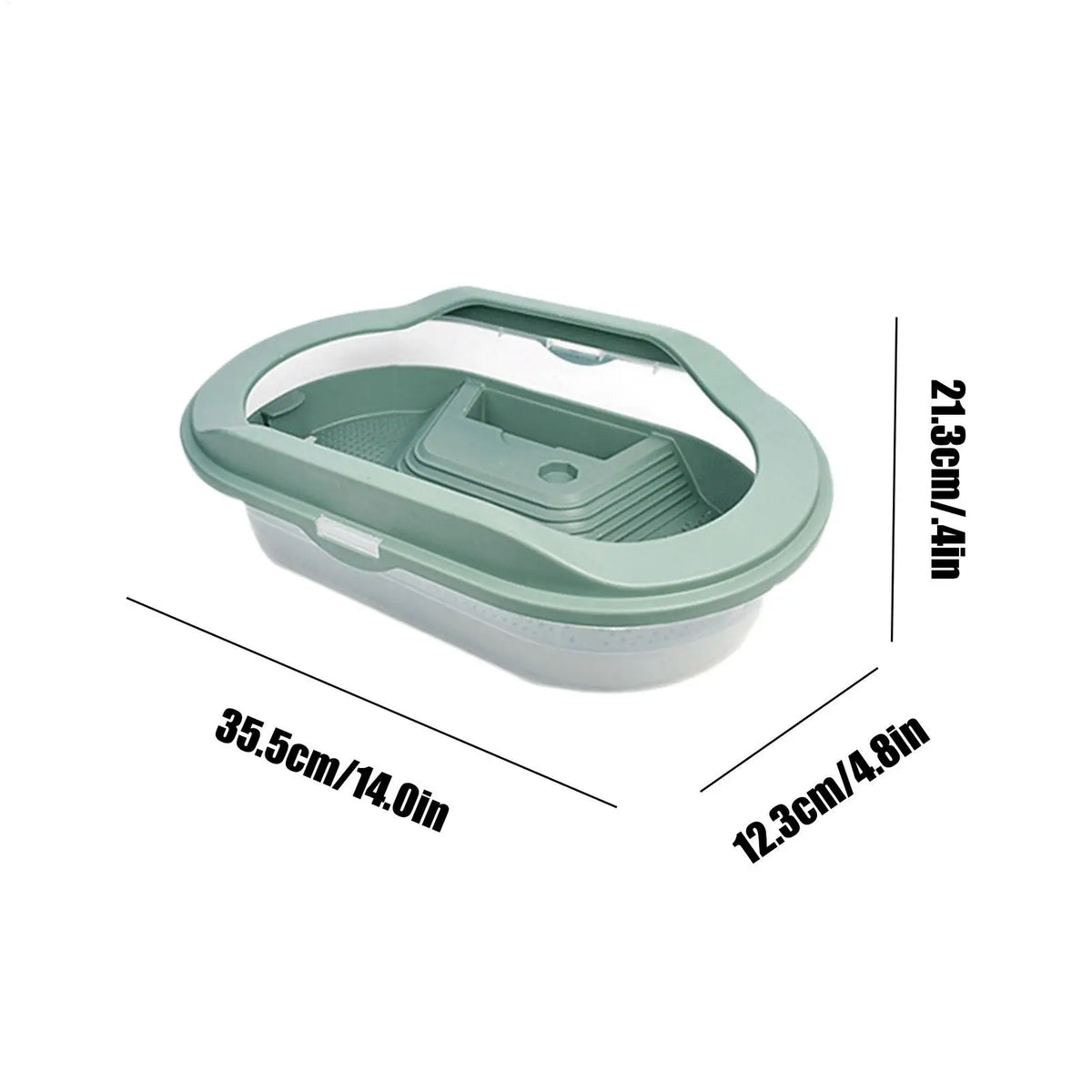 Turtle Habitat Turtle Cage Bottom Drainage Basking Stage Clear Lid Area Habitat Breeding Box for Hermit Gecko Hermit Crab Small