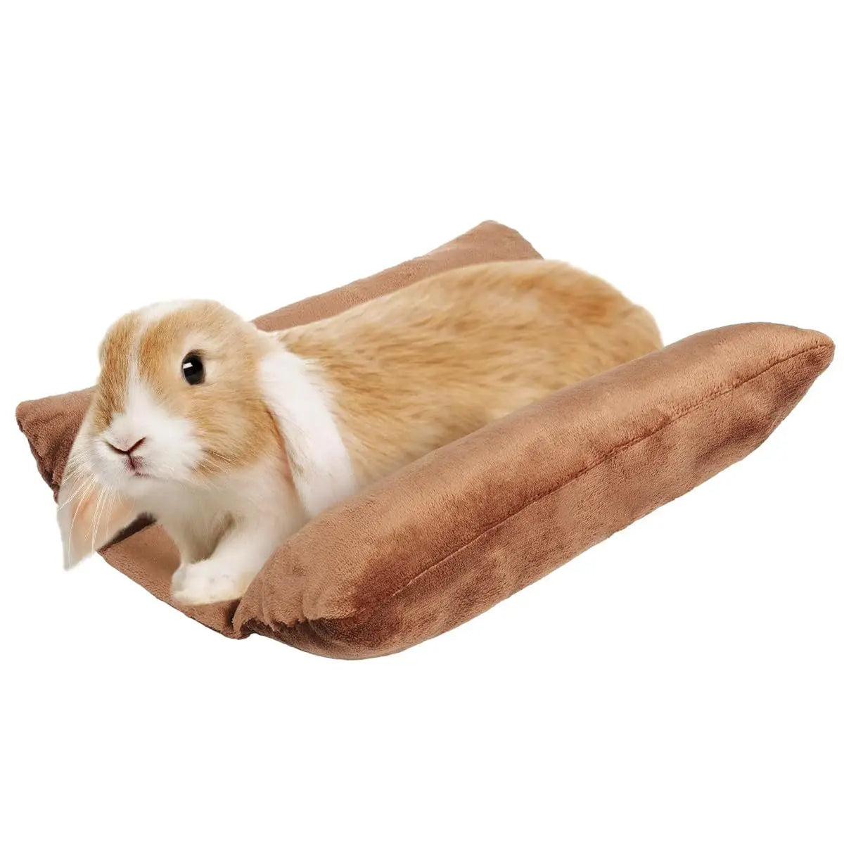 Rabbit Bed Thickened Soft Bunny Concave Bed Cuddle Cushion Plush Mat with Cotton Lounger Pillows Small Pet Flop Mat for Sleeping