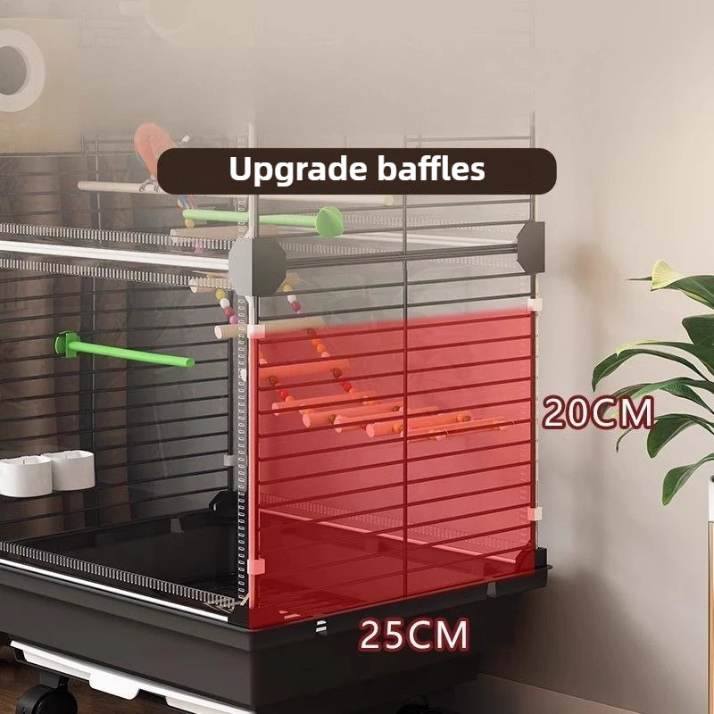 Transparent Ornamental Cage Parrot Bird Cage Double-layer Large Space Bird Supplies Easy Interactive House with Drawer Tray