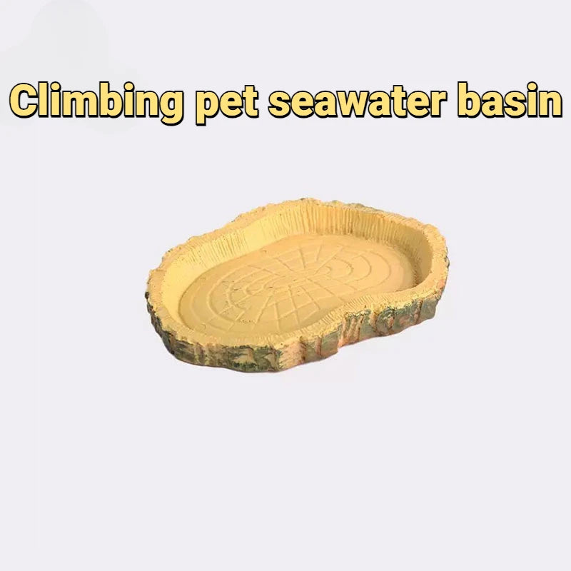 Crawling Pet Food Bowl, Turtle Pet Food Tray, Resin Material, Suitable for All Kinds of Crawling Pets