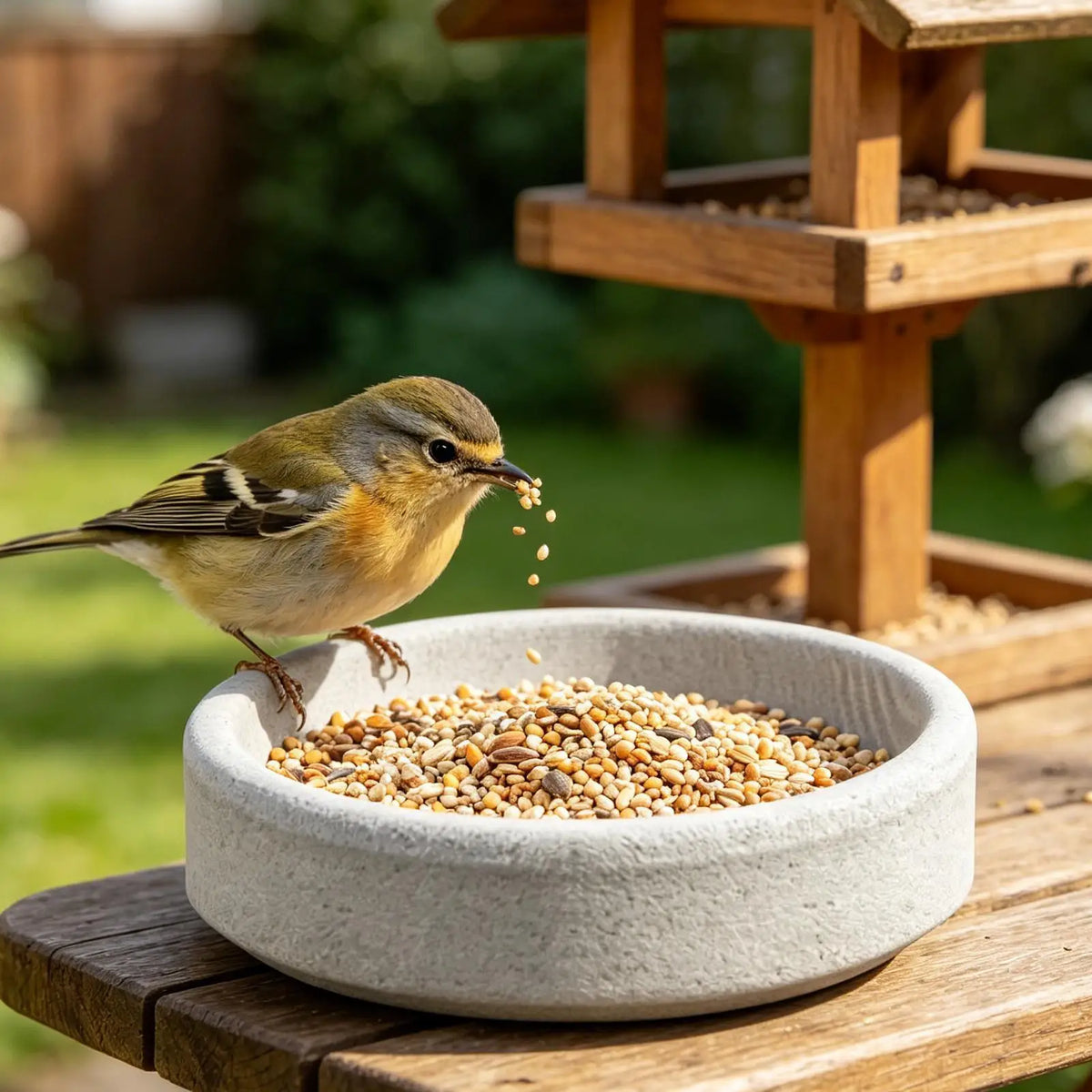 Round bird feeder Outdoor small parrot food dish Garden Round Birding Tool for balconies Water Pet Finch Parrots birdcages