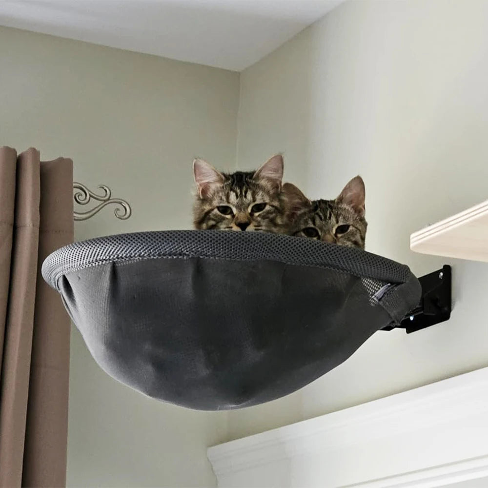 Katzenhängematte, Wandmontage, faltbar und stabil, atmungsaktives Katzenbett zum Schlafen, Spielen, Klettern und Ausruhen