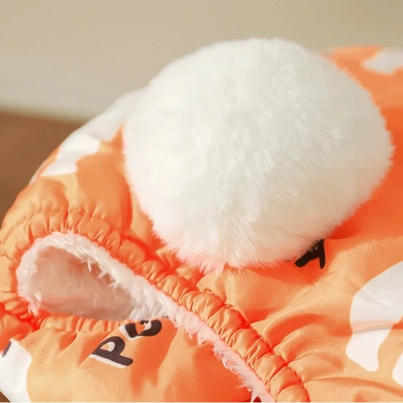 Hundekleidung Parkas Herbst und Winter Spritzwassergeschützt Welpen Warme Vierbeinige Baumwollkleidung Haustier Outdoor Wasserdichte Kleidung Teddy