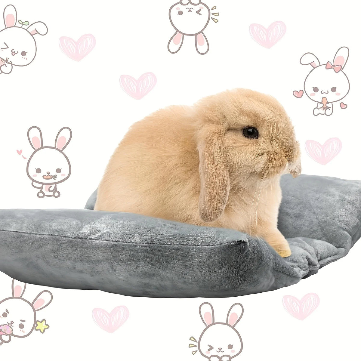 1 Piece of Rabbit Bed with Thick Plush Cushion, Suitable for Small and Medium-Sized Rabbits