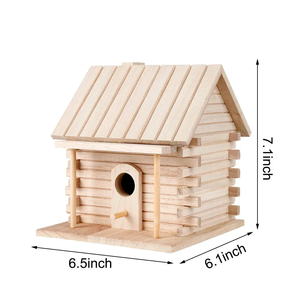 Wooden Mini Bird Cage Outdoor Hanging Birdhouse Box Garden Bird Cages Home Yard Decoration Bird Products Wooden Bird Parrot Nest