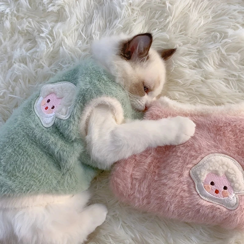Cat Accessories Pets Warm Kitten Clothes for Winter Small Kitten Stuff Apparels Cooling Clothing Dog Sweater Vests