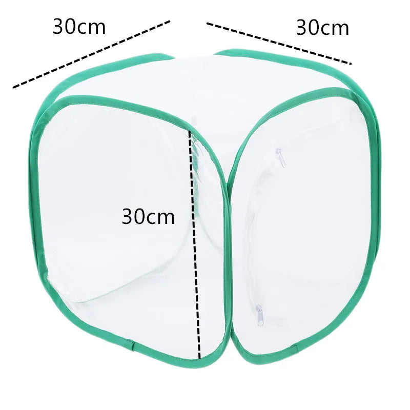 Collapsible Insect Cage Mesh Insect Habitat Cage Butterfly Mantis Stick Breeding Zipper Cages Outdoor Green Net Cloth