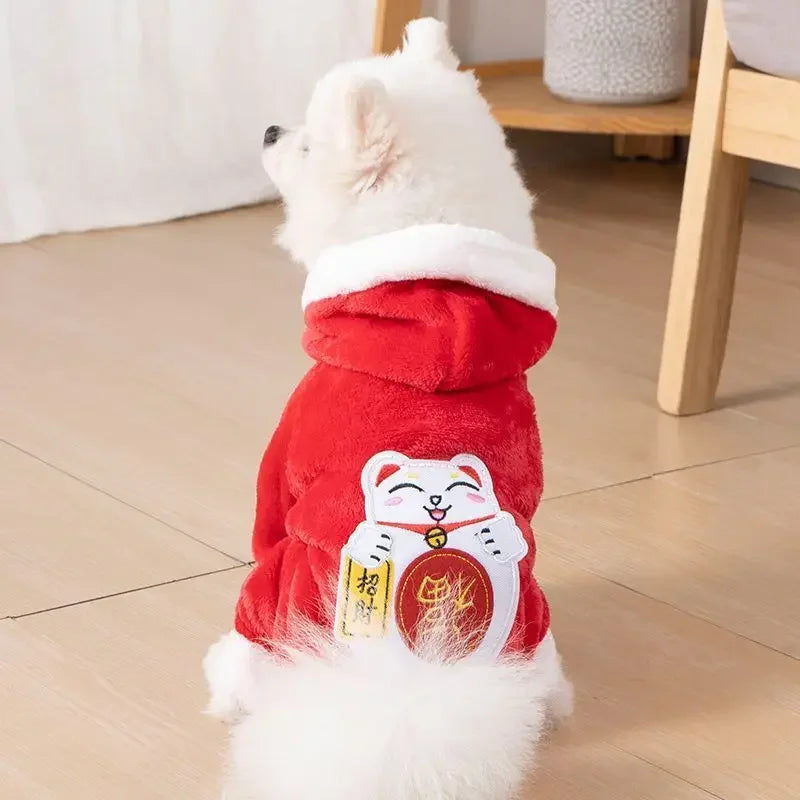 Cartoon Tier Hund Katze Kostüm Kleine Hunde Katze Winter Warmer Haustier Overall Pyjama für Yorkies Pudel Overalls Welpen Mascotas Kleidung