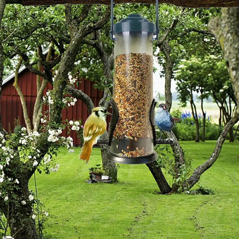 Hänge-Vogelfutterspender, kausicherer Vogelfutterbehälter & -spender, Vogelfutterwerkzeug für Hausgarten draußen