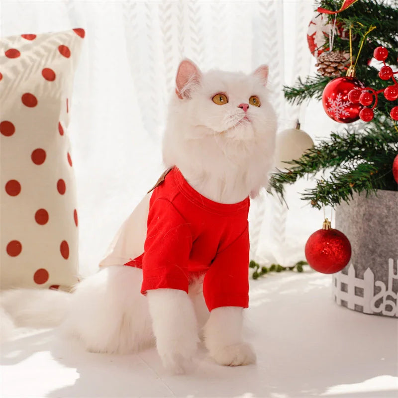 New Christmas Pet Clothes Dogs Cats Holiday Outfits Huskies Teddy Bears Cotton Coats Autumn Winter Deer-like Cat Dog Clothes
