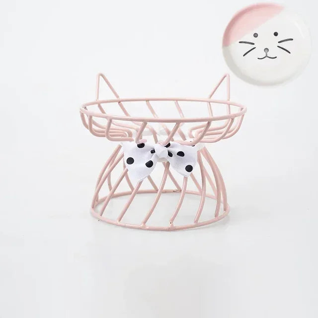 Pet Stand Bowl Ceramic Cat Food Bowl High Foot Raised Feeding Bowl For Cats Dogs Outdoor Drinking Feeding Pet Supplies Daily Use