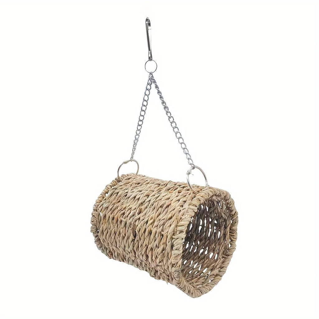 Vogelnest-Bett Grastunnel Hängematte hängende Papagei Haustier Chinchilla Hamster Käfig Ornament Dekoration Hamster Wiege geflochtenes Strohbett