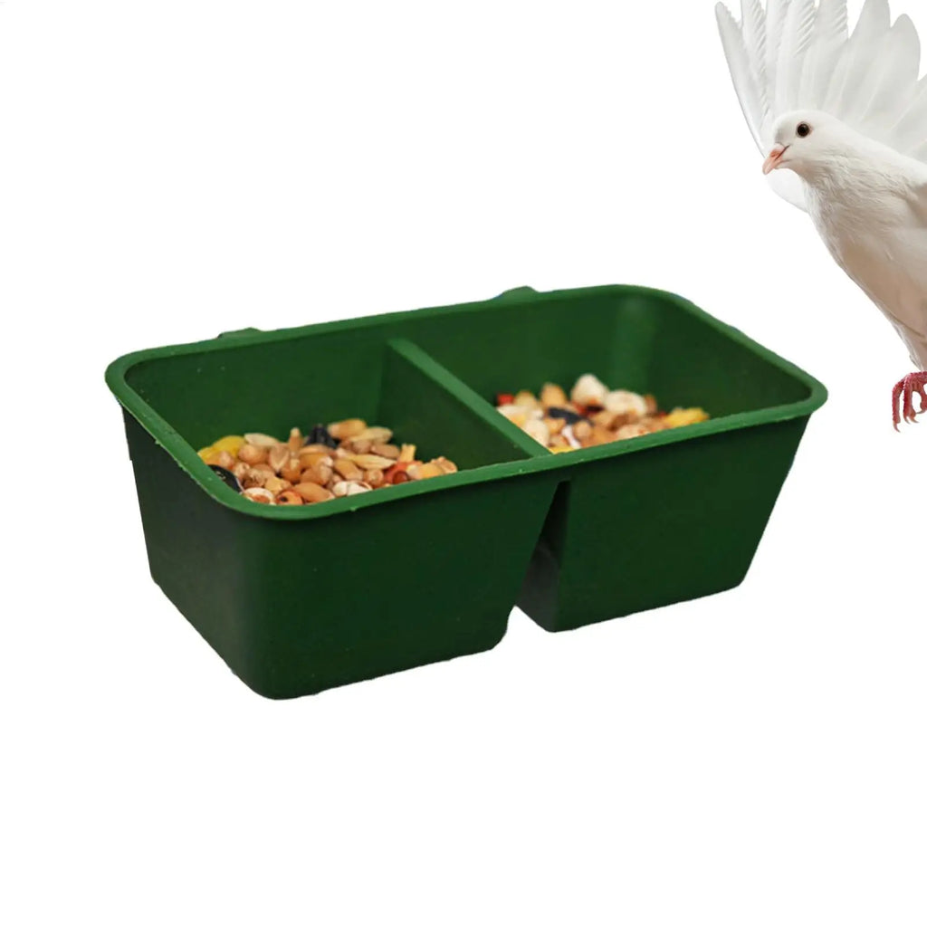 Double Groove Bird Food Bowl No Mess Bird Feeder 2 In 1 Bird Cage Feeders And Waterers Universal For Cage For Food Water Holding