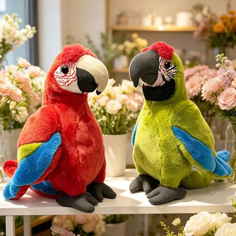 Plush Bird Toy Soft Companion Toy Parrots Shaped Toy For Kids Whimsical Bird And Home Decors Birthday Gift A2UB