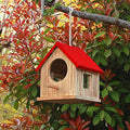 Outdoor Rainproof Bird Cages Campus Hanging Handmade Wooden House Parrot Breeding Box Warm Hatching Nest Bird Accessories