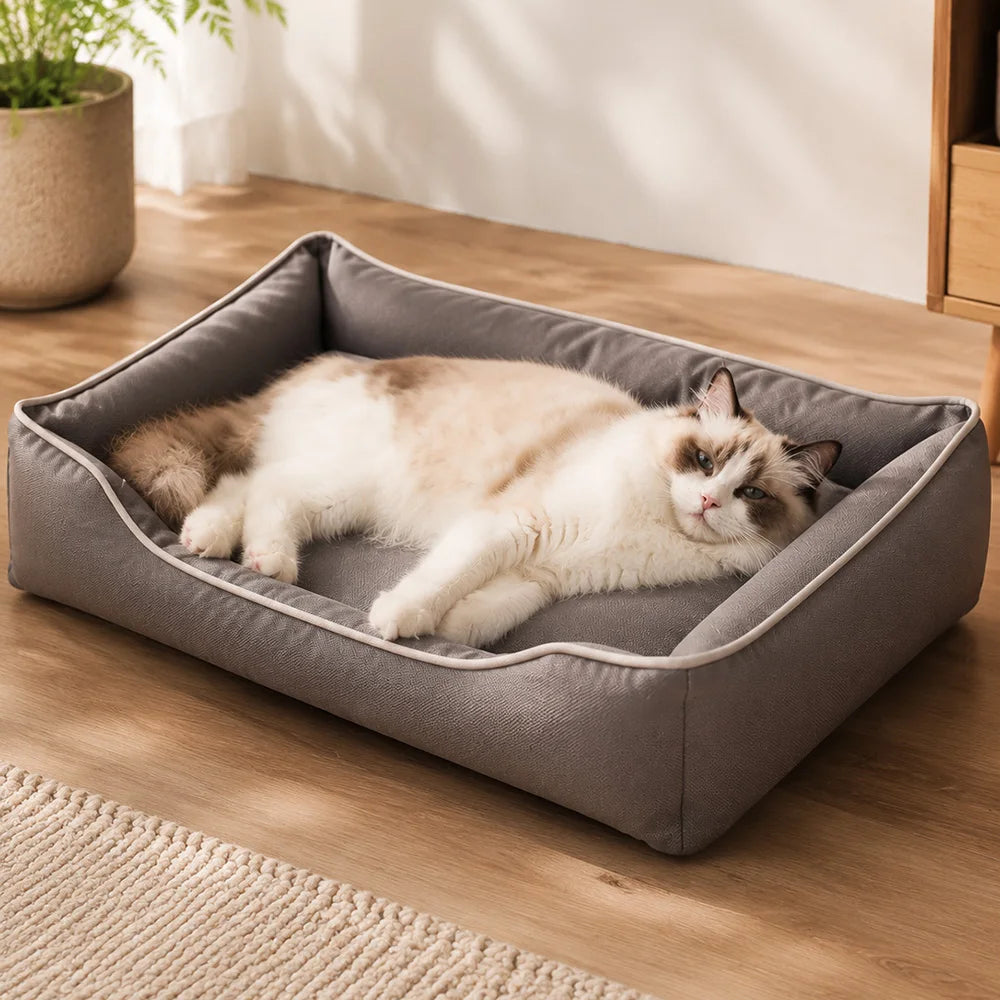 Dog Bed for Large Dogs, Four-Season Square Mattress, Bite-Resistant Cat Bed, Soft Thickened Dog Bed, Waterproof Sofa Pet House