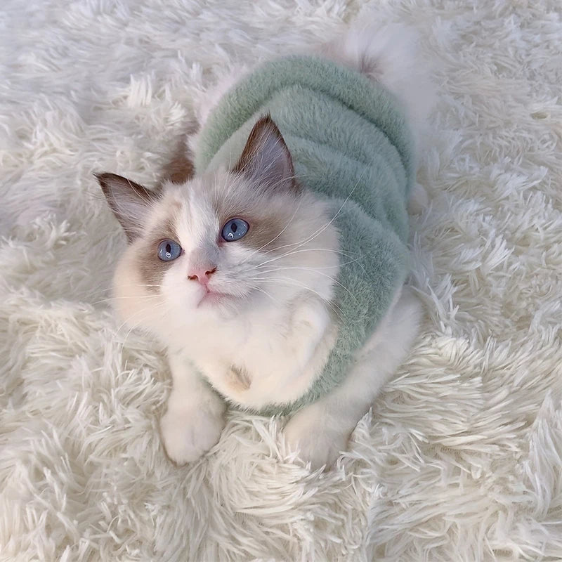 Cat Accessories Pets Warm Kitten Clothes for Winter Small Kitten Stuff Apparels Cooling Clothing Dog Sweater Vests