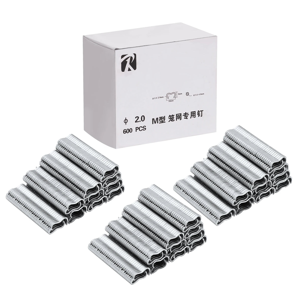 600pcs/box M nail Cages installed Chicken Duck Bird Dog cage clamp 2.0 Quail Tied dove cage clamp Rabbit staples 600/1200/1800Pc
