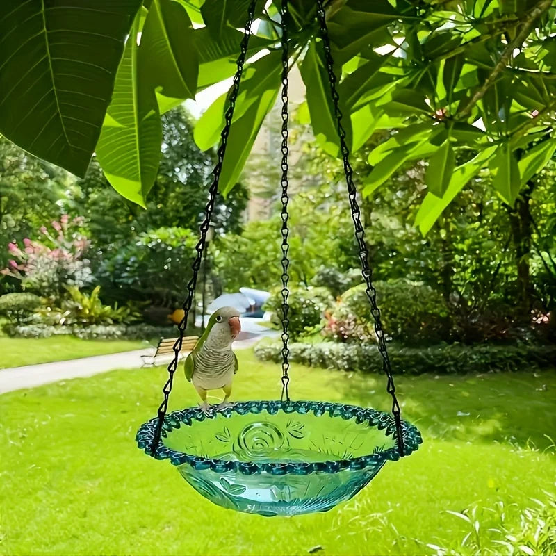 Comedouros e bebedouros de pássaros suspensos, tabuleiros de comida para pássaros ao ar livre, suportes de comida para pássaros, suportes decorativos de comida para pássaros de jardim