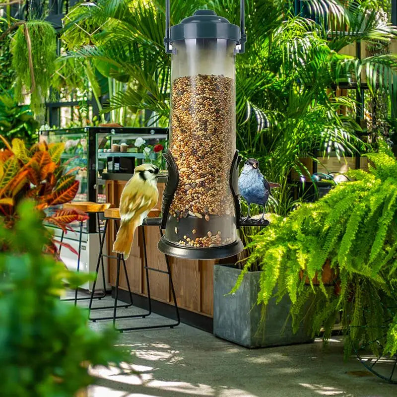 Dangling Bird Feeder Bird Food Dispenser Chew-Proof Bird Food Container & Dispenser Bird Feeding Tool for Home Garden Outside