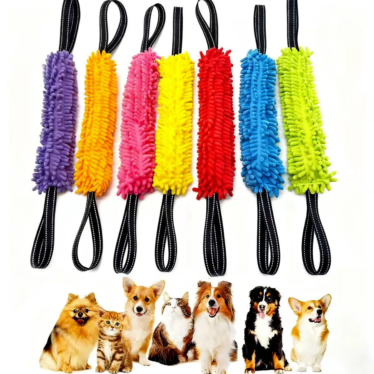 Dog Tug Toy Dog Toy Interactive Chew Toy Bite Tug Pull Toy Dog Training Toy Tug of War Toy Durable Plush Fleece Toy for Small Me