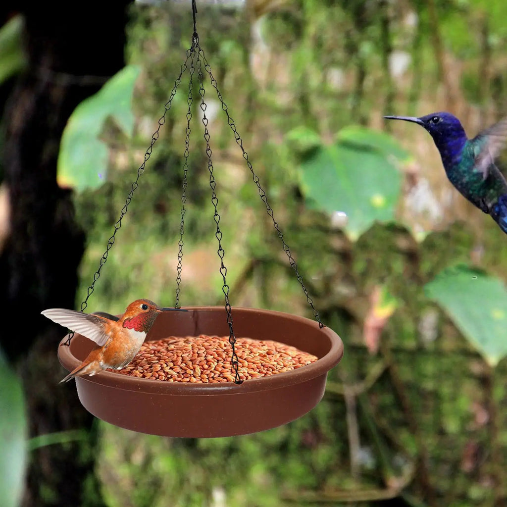 Vogelfutterhaus Tablett Plattform Futterspender Vogeltränke Hängendes Vogelbad für draußen Terrasse Papageienbaum