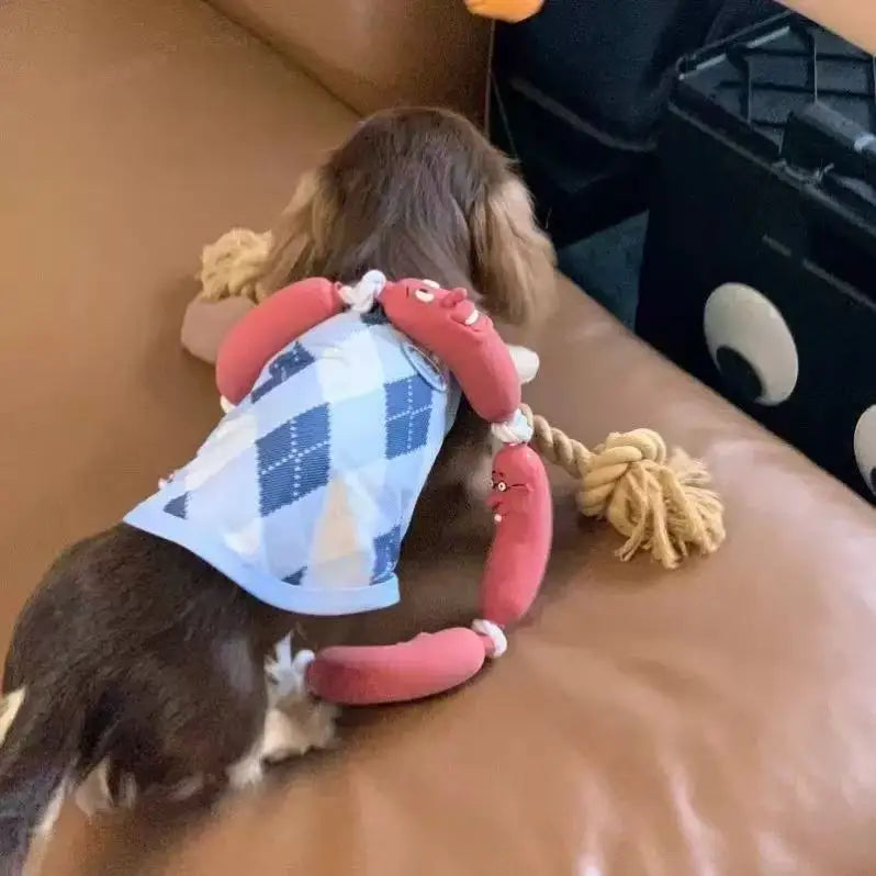 Dog Sausage Toy - Funny Knot Tug-of-War Toy, Durable Chew Toy for Physical Exhaustion, Self-Entertainment Boredom Buster Pet Toy