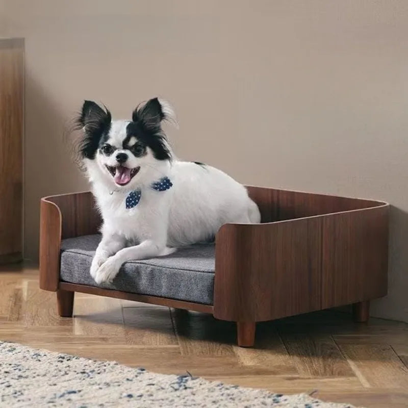 Katzenhundebett Holzzwinger Indoor-Haustiermöbel Boden Modernes schlichtes Deckenbett Bequemes, langlebiges Möbelzubehör
