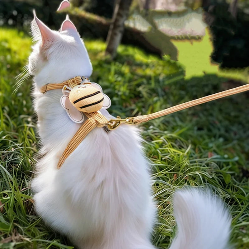 Cat Harness Cute Bee Style Pet Harnesses And Set Adjustable Harness for Cats Small Dogs Cat Accessories