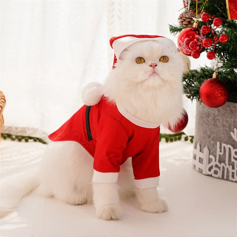 New Christmas Pet Clothes Dogs Cats Holiday Outfits Huskies Teddy Bears Cotton Coats Autumn Winter Deer-like Cat Dog Clothes