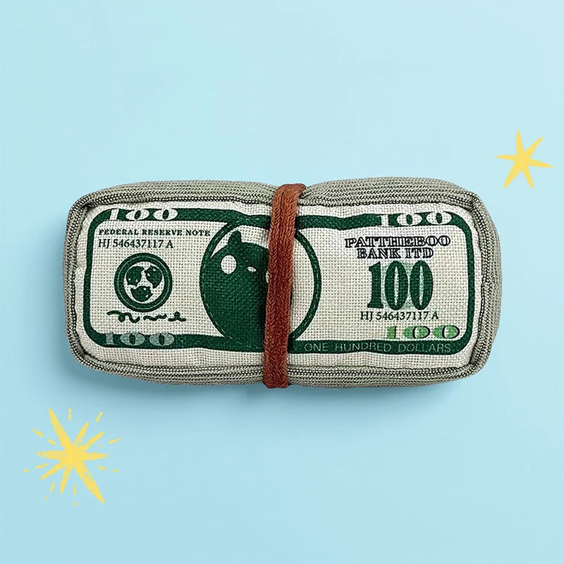 Dog Toy Money Shape Bite Resistant Indestructible Squeaky Toy Sound Interactive Self-Play for Dog Puppy Cat Pet Training Supplies